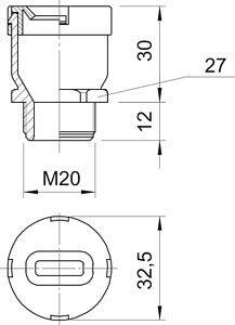 10 Stk. Flachkabelverschraubung M20 Stärke 6 - 8mm, Breite 17 - 19mm – Ansicht 2