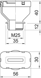 10 Stk. Flachkabelverschraubung M25 Stärke 8 - 10mm Breite 26 - 29mm – Ansicht 2