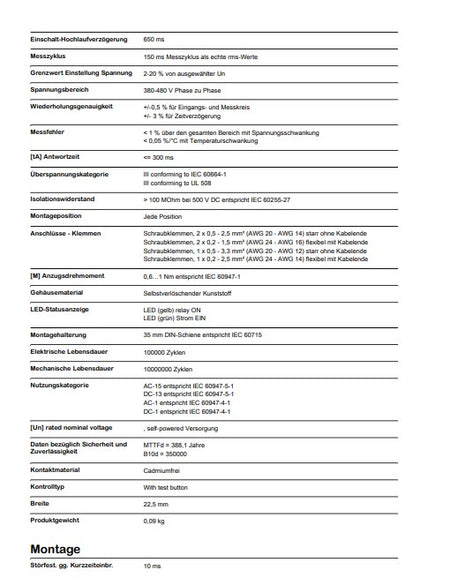 Netzüberwachung auf Phasenfolge, ausfall, Über-+Unterspannung, 380-480VAC – Ansicht 3