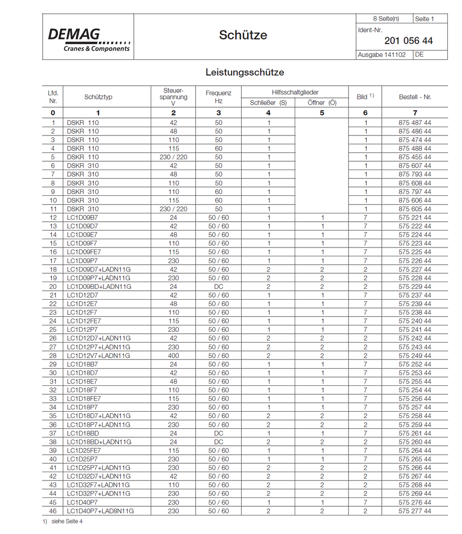 Demag Schütz LC1D32P7+LADN11G 15kW, 230 VAC – Ansicht 2