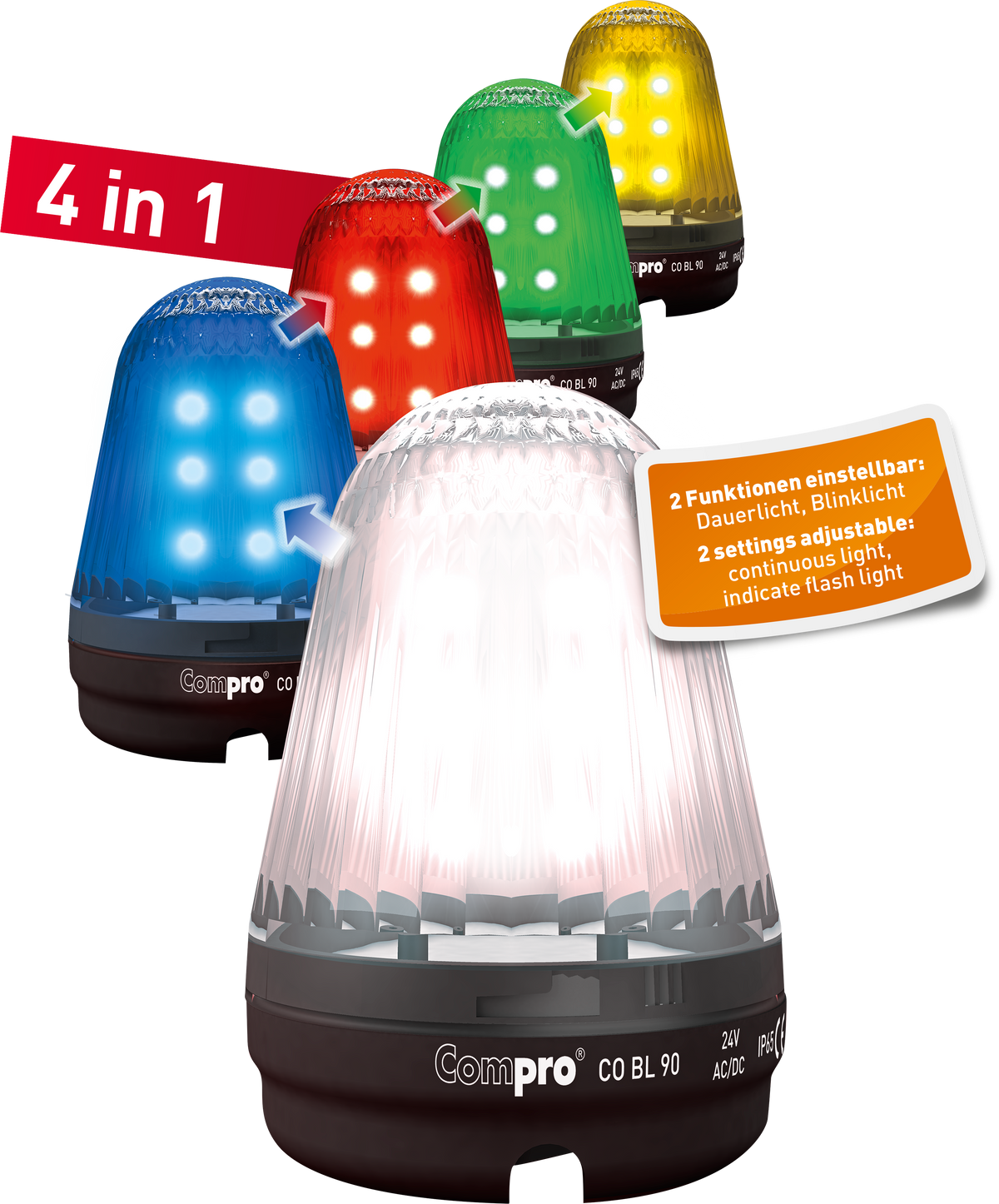 LED Leuchte, MULTICOLOR Optische Signalgeber, 24VAC/DC