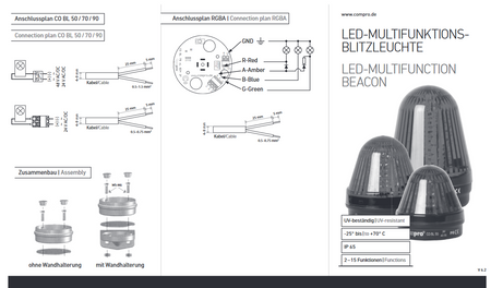 LED Leuchte, MULTICOLOR Optische Signalgeber, 24VAC/DC – Ansicht 4