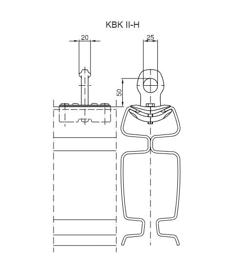 Demag Kranaufhängung KBK-III, Aufhängung Kranbrücke KBK III