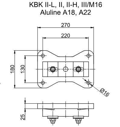 Demag Deckenlasche DV (Dübel M12 /verstellbar) für KBK II-L II-H/ A18/A22_1700Kg