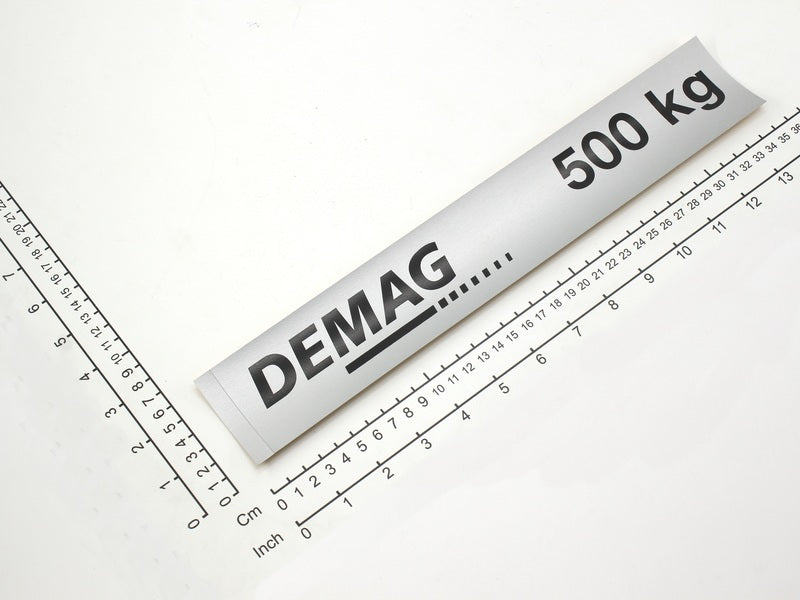 Demag Traglastschild 500Kg, H:60mm, KBK AluLine, div. Versionen verfügbar