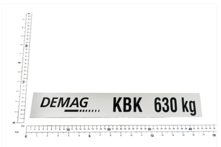 Demag Traglastschild 630Kg, H:60mm, KBK Stahl / AluLine, div. Versionen verfügbar