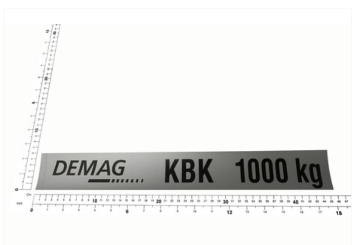 Demag Traglastschild 1000Kg, H:60mm, KBK Stahl / AluLine, div. Versionen verfügbar
