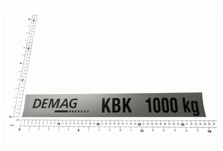 Demag Traglastschild 1000Kg, H:60mm, KBK Stahl / AluLine, div. Versionen verfügbar