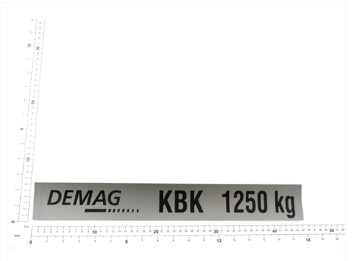 Demag Traglastschild 1250Kg, H:60mm, KBK Stahl / AluLine, div. Versionen verfügbar