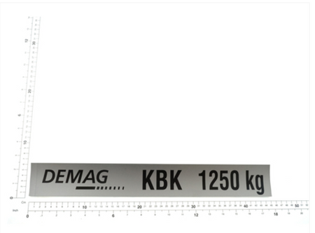 Demag Traglastschild 1250Kg, H:60mm, KBK Stahl / AluLine, div. Versionen verfügbar