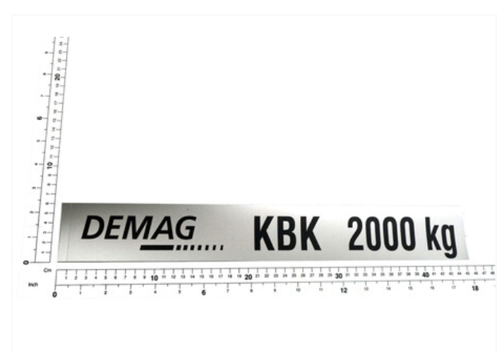 Demag Traglastschild 2000Kg, H:60mm, KBK Stahl / AluLine, div. Versionen verfügbar
