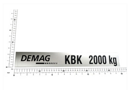 Demag Traglastschild 2000Kg, H:60mm, KBK Stahl / AluLine, div. Versionen verfügbar