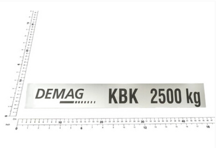 Demag Traglastschild 2500Kg, H:60mm, KBK Stahl / AluLine, div. Versionen verfügbar