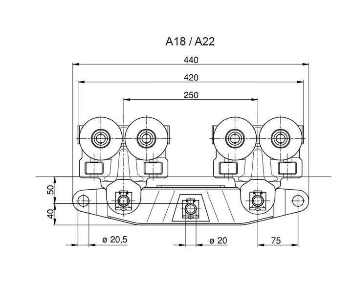 Demag Doppelfahrwerk Aluline KBK-A18/A22, 1200Kg Traglast