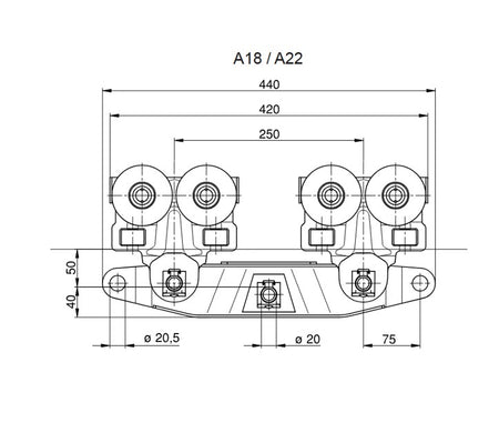 Demag Doppelfahrwerk Aluline KBK-A18/A22, 1200Kg Traglast