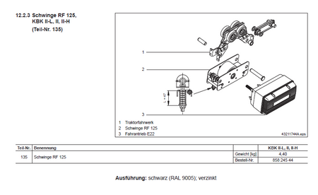 Demag KBK-II Schwinge für Reibradantrieb – Ansicht 2