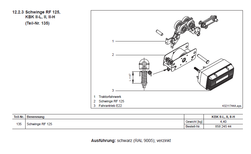 Demag KBK-II Schwinge für Reibradantrieb – Ansicht 2