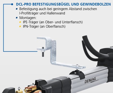 Demag Halter DCL Stromschiene, Haltebügel für Aufhängung DCL Pro