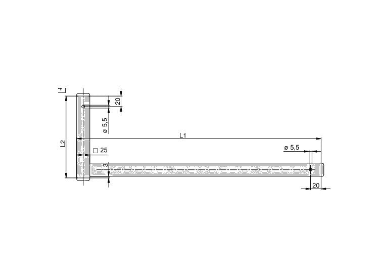 Demag, Mitnehmerrohr 25X 500X 250, Mitnehmer, Mitnehmerkonsole, Montagehalter, Anbau Halter, Anbaumaterial – Ansicht 2