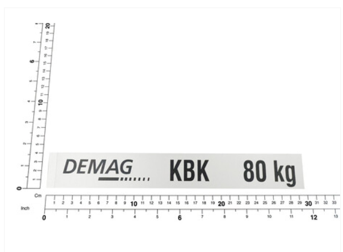 Demag Traglastschild 80Kg, H:40mm, KBK 100 / KBK I, Stahl, div. Versionen