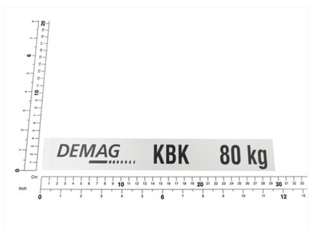 Demag Traglastschild 80Kg, H:40mm, KBK 100 / KBK I, Stahl, div. Versionen