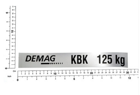 Demag Traglastschild 125Kg, H:40mm, KBK 100 / KBK I, Stahl, div. Vers