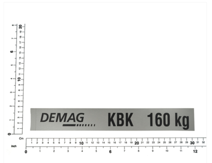 Demag Traglastschild 160Kg, H:40mm, KBK 100 / KBK I, Stahl, div. Versionen