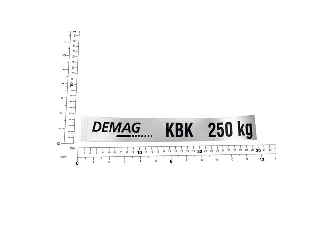 Demag Traglastschild 250Kg, H:40mm, KBK 100 / KBK I, Stahl, div. Versionen