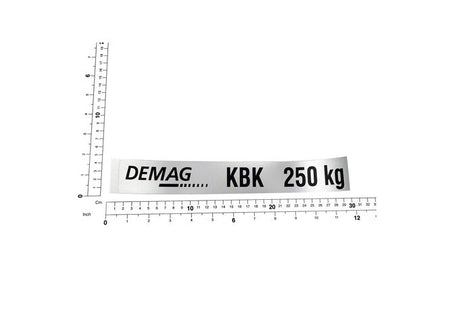 Demag Traglastschild 250Kg, H:40mm, KBK 100 / KBK I, Stahl, div. Versionen