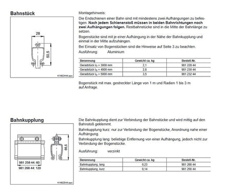 Demag KBK-0 Profilschiene 4000mm, Schleppsystem, Alu, Schleppleitung – Ansicht 7