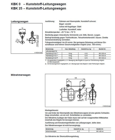 Demag KBK-0 Profilschiene 3000mm, Schleppsystem, Alu, Schleppleitung – Ansicht 3