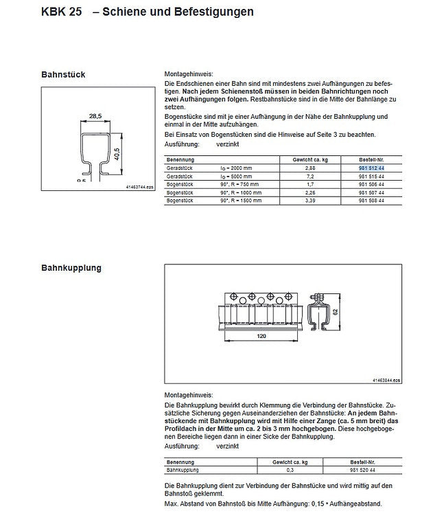 Demag KBK-25, Kabelhalter, Kabel Führung, Schleppsystem, Schleppschiene – Ansicht 4