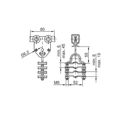 Demag KBK-25 Kabelwagen Stahl, 2 Rundleitung, Schleppsystem, Schleppleitung