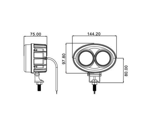Warnlicht Blau 10° Spot 6W 9-80V ECE – Ansicht 3