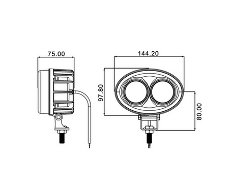 Warnlicht Blau 10° Spot 6W 9-80V ECE – Ansicht 3