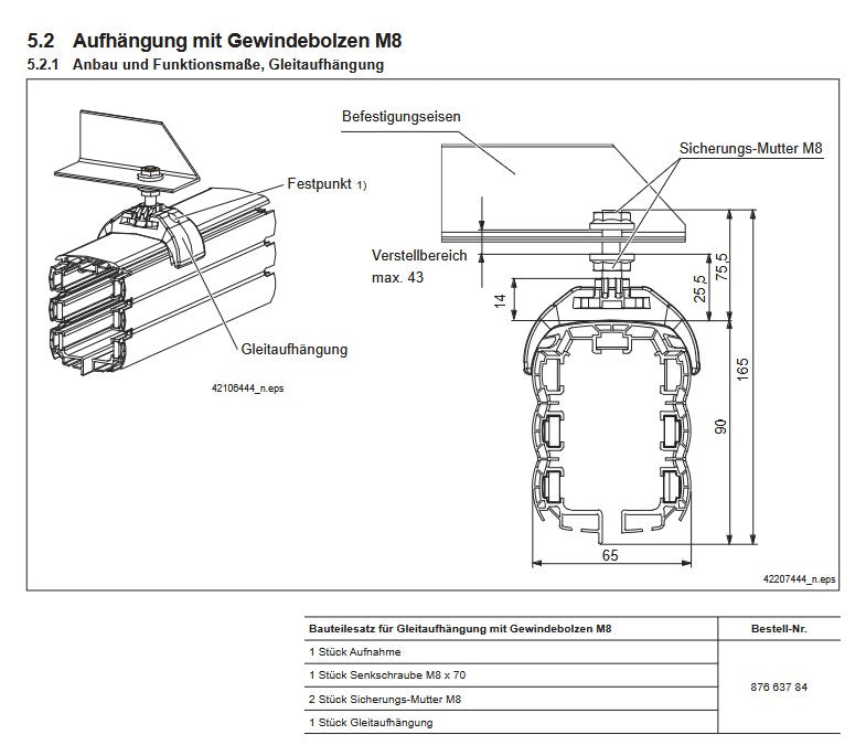 Demag DCL Stromschiene, Halter C-Schiene Set DCL-Pro, Aufhängung – Ansicht 4