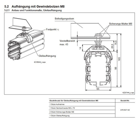 Demag DCL Stromschiene, Halter C-Schiene Set DCL-Pro, Aufhängung – Ansicht 4