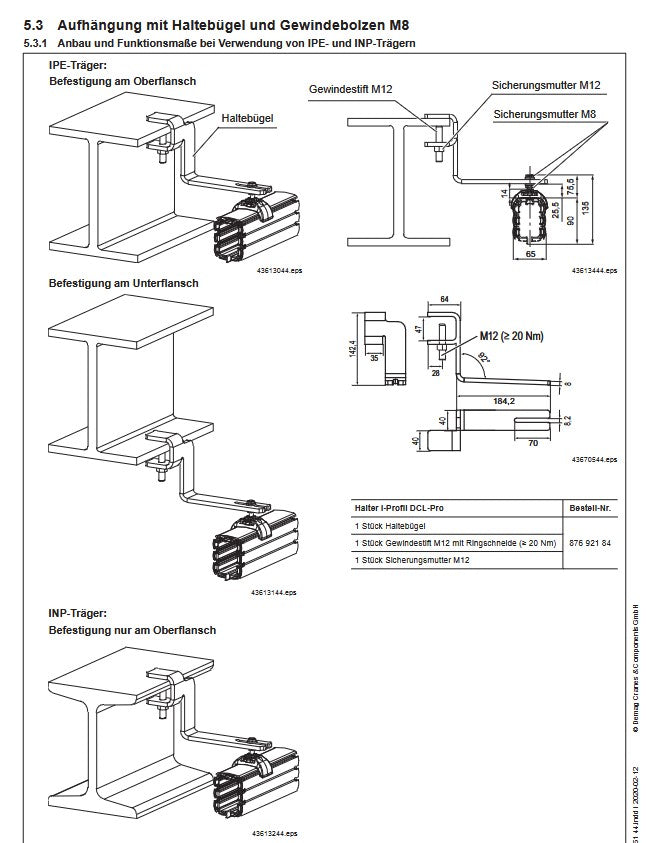 Demag DCL Stromschiene, Halter C-Schiene Set DCL-Pro, Aufhängung – Ansicht 3