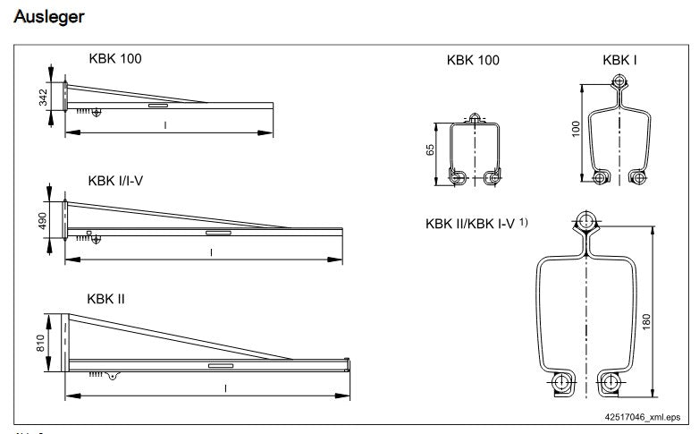 Demag Ausleger, KBK I-V 4m 250kg, für Säulenschwenkkran SSK – Ansicht 2