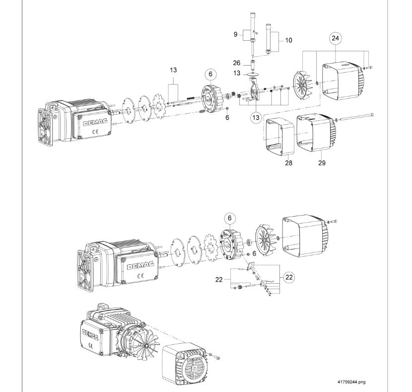 Demag Lüftbügel Set B020 , für Bremslüfthebel, Bremse B020-Z 80 / 93A – Ansicht 2