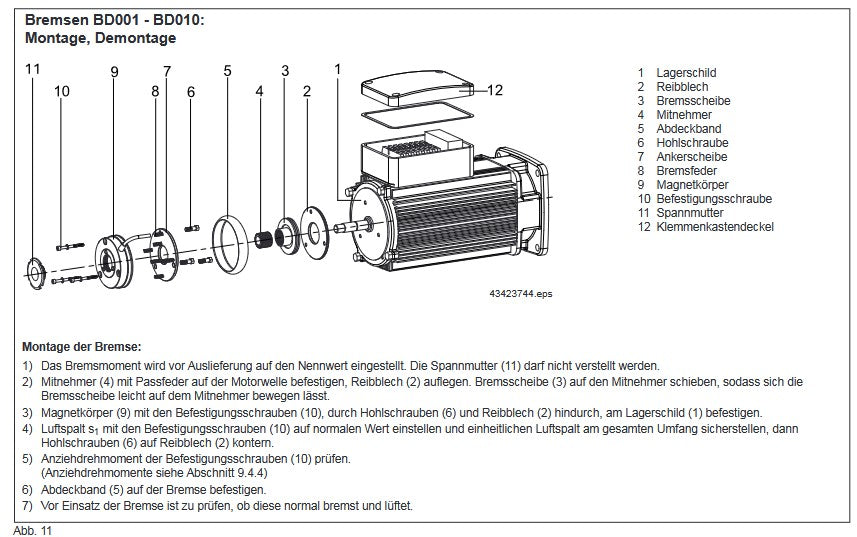 Demag Bremse komplett BD008, 170V, 8,0Nm, EZ-DMR-Facelift 20
