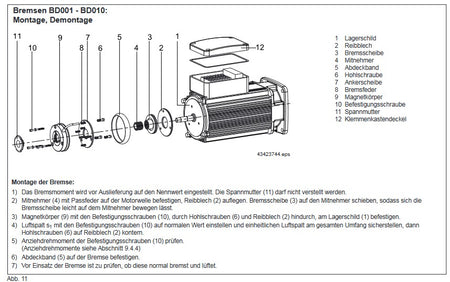Demag Bremse komplett BD008, 170V, 8,0Nm, EZ-DMR-Facelift 20