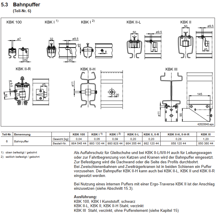 Demag Bahnpuffer KBK-III