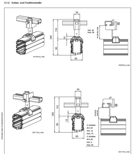 Demag DCL Stromschiene, Halter C-Schiene Set DCL-Pro, Aufhängung – Ansicht 2