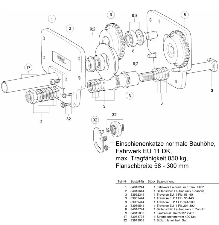 Demag Absturzsicherung Gr. 11, R/E K/U DK 1, DK 2. DK 5, DK 10 – Ansicht 2