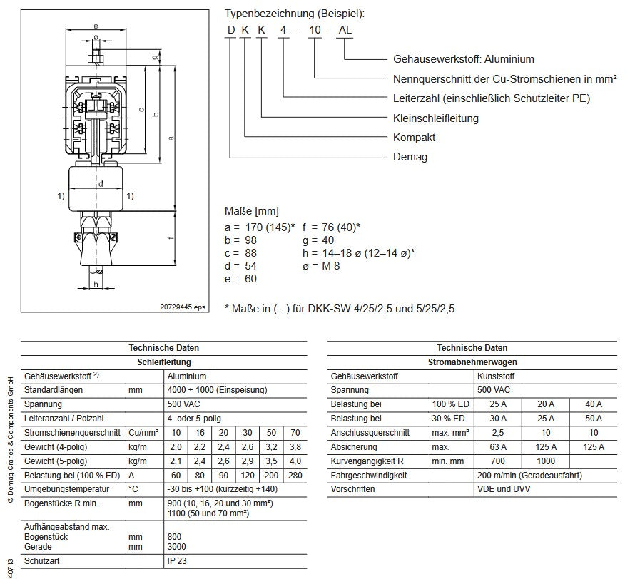 Demag Schienenhalter DKK, Stromschienenhalter – Ansicht 3