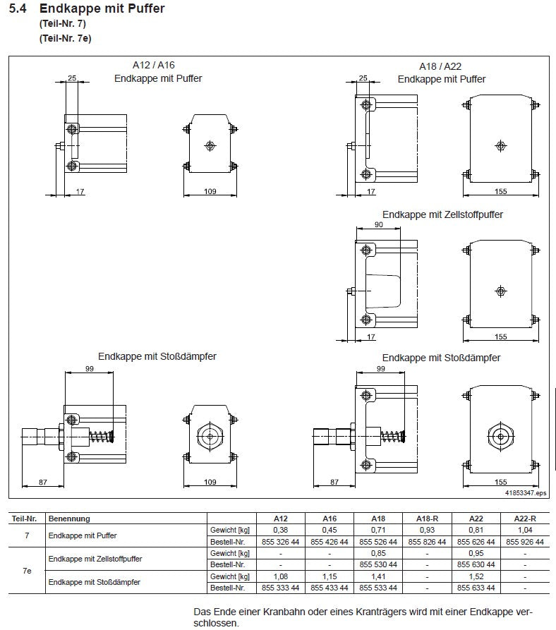 Demag Endeinspeisung KBK-A22-R, Endeinspeisung Schiene – Ansicht 3