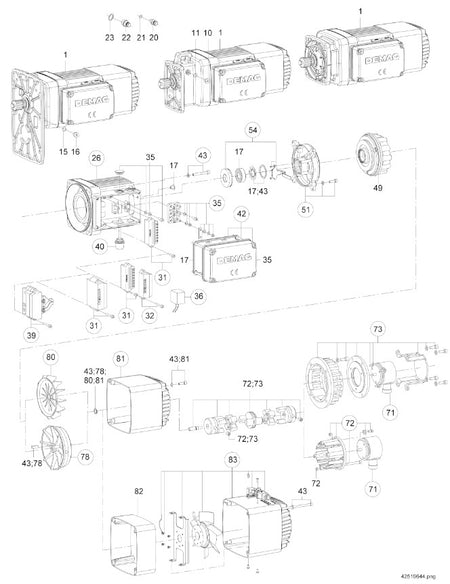 Demag Lüfterhaubenset ZB 90B / 100, leicht, Druckguss, lang – Ansicht 2