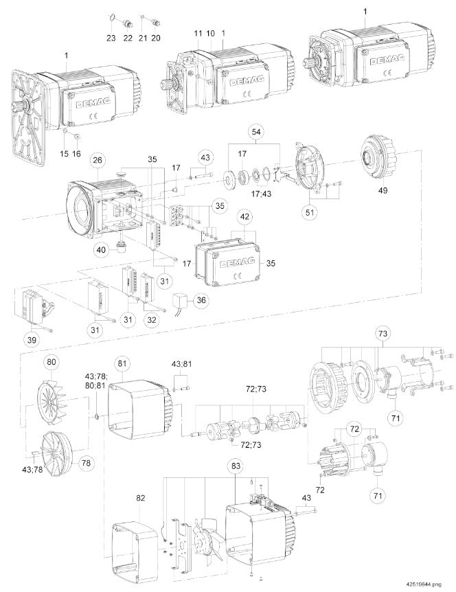 Demag Lüfterhaubenset ZB 90B / 100, leicht, Druckguss, lang – Ansicht 2
