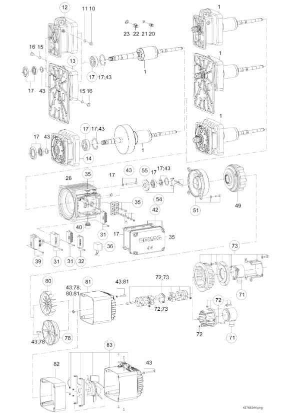 Demag Lüfterhaubenset ZB 90B / 100, leicht, Druckguss, lang – Ansicht 3